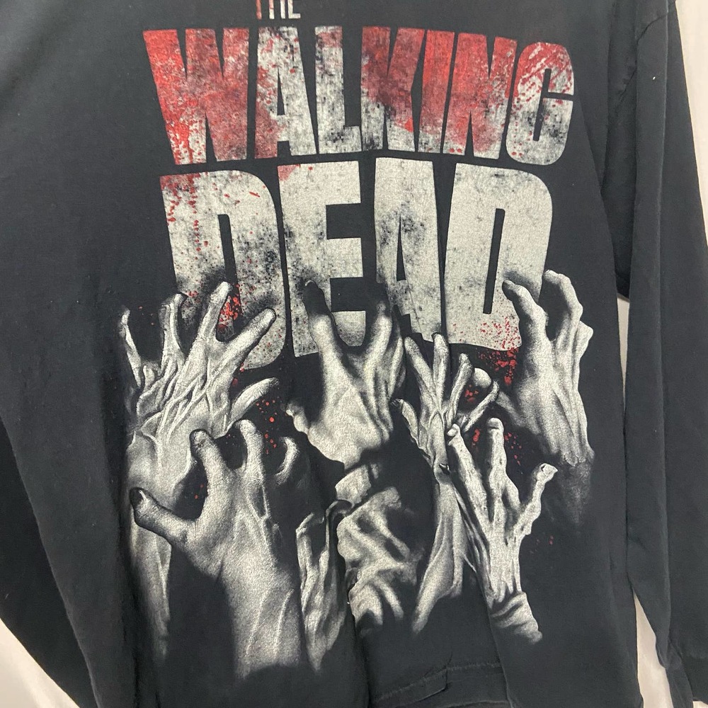 The Walking Dead Shirt Men's Black TV Show Zombies Long Sleeve size M